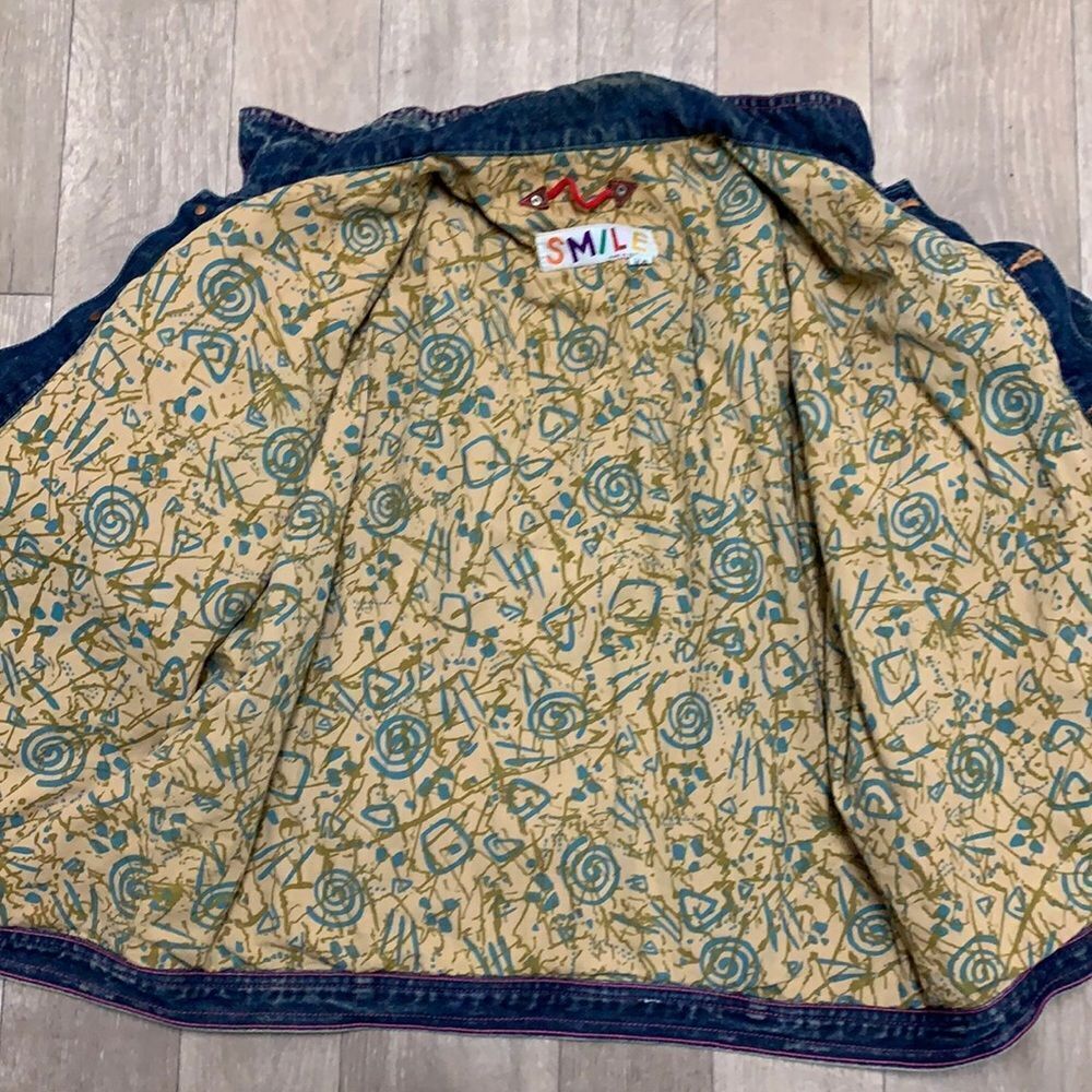 Womens Vintage SMILE‎ Western Indian Denim Jean Jacket - Picture 4 of 12